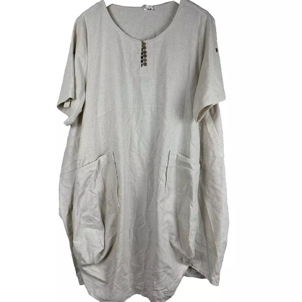 Minibee Oversized Baggy Casual Midi Dress Tunic Lagenlook